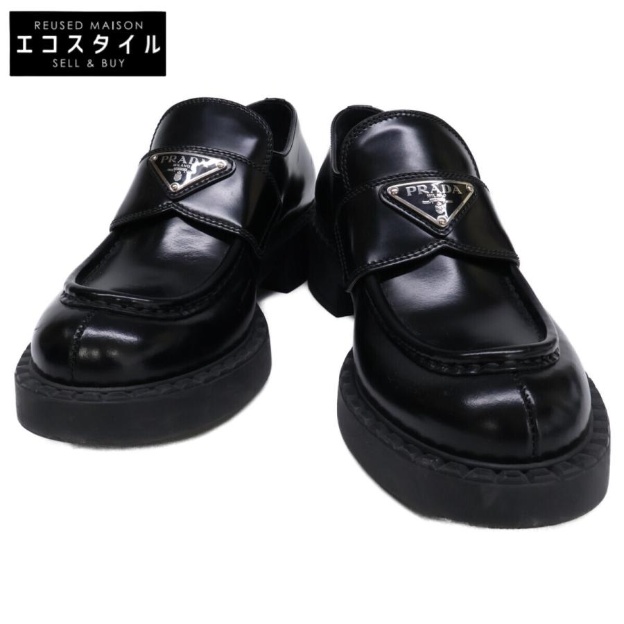 プラダ　チョコレート ブラッシュドレザー　9.5 2DE127 PRADA（プラダ） 2DE127 チョコレート ブラッシュドレザー ローファー