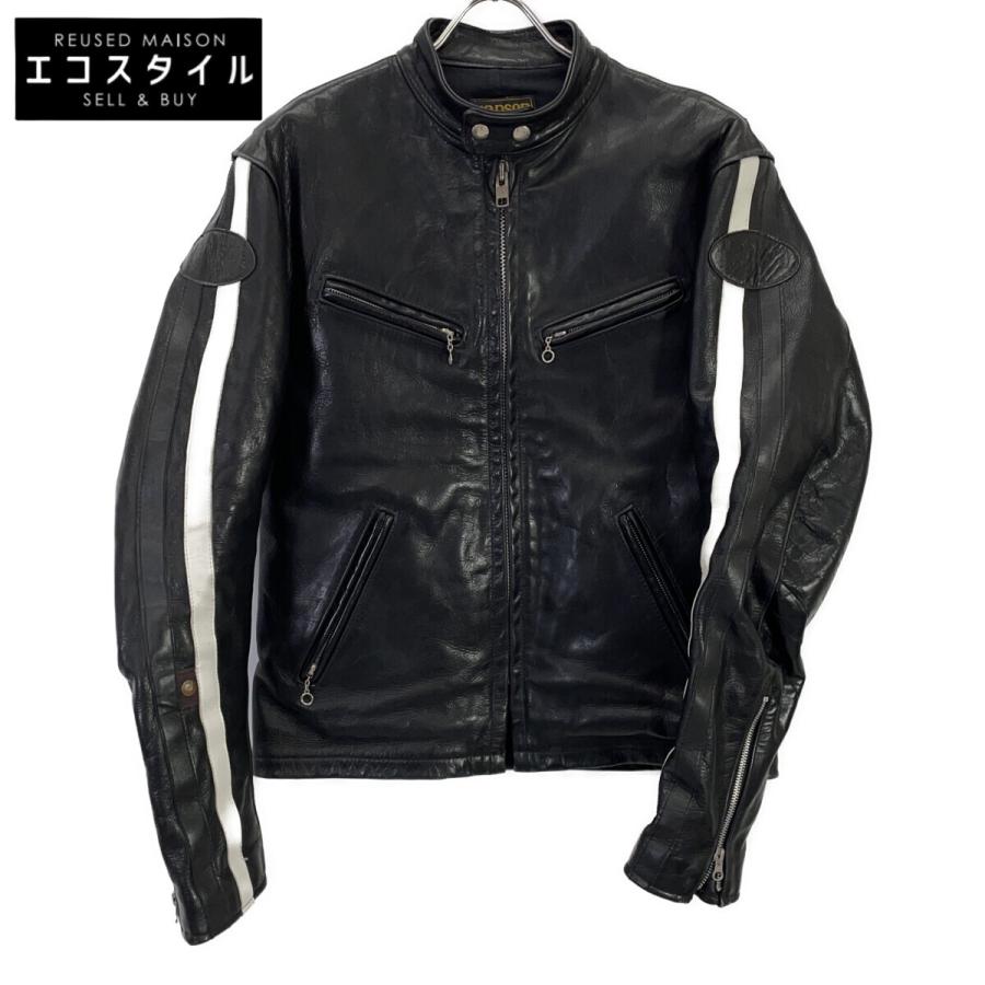 VANSON シングル レザージャケット 黒 38メンズL相当 VANSON（バンソン） VANSON ENF シングル ライダース ブラック