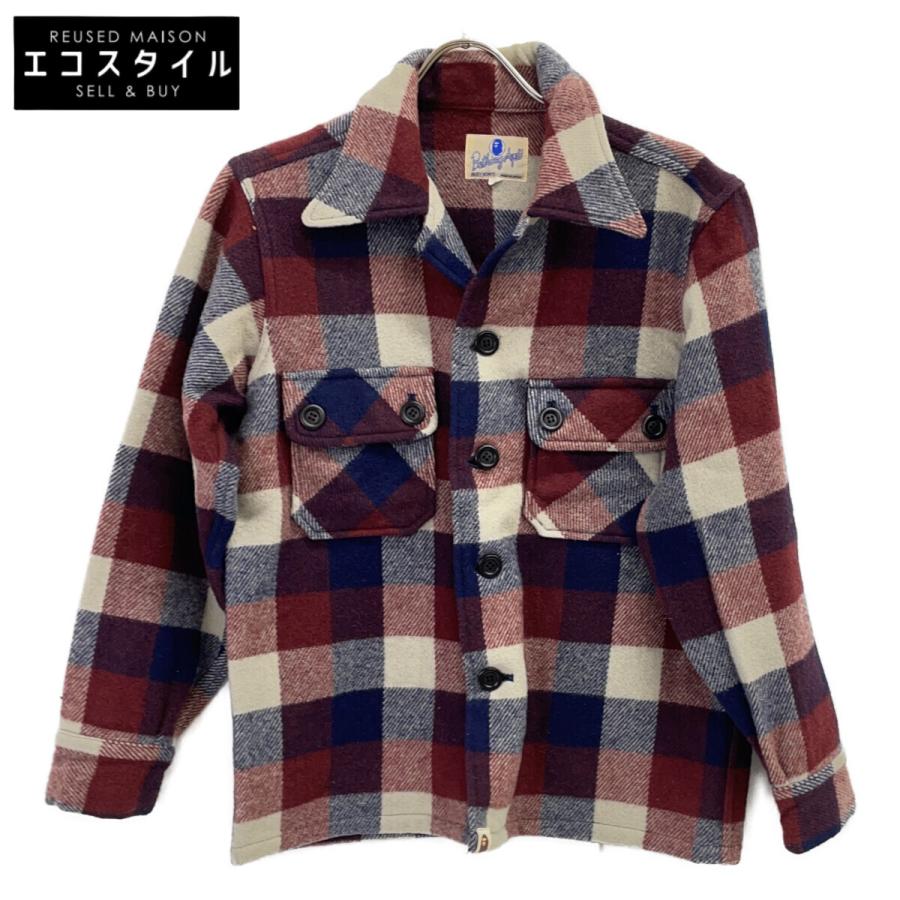 A BATHING APE ブロックチェックシャツ A BATHING APE アベイシングエイプ 90's ブロックチェック CPO長袖
