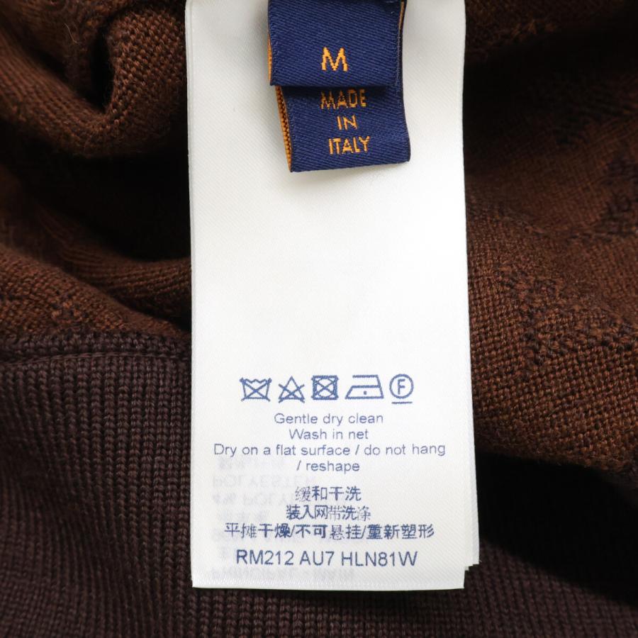 美品/国内正規 LOUIS VUITTON ルイヴィトン RM212 AU7 HLN81W モノグラム プルオーバー ニットパーカー M ブラウン メンズ_5