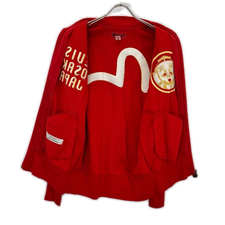 EVISU トラックジャケット XS相当 EVISU（エヴィス） レッド YAMANE 袖ライン トラックジャケット レッド