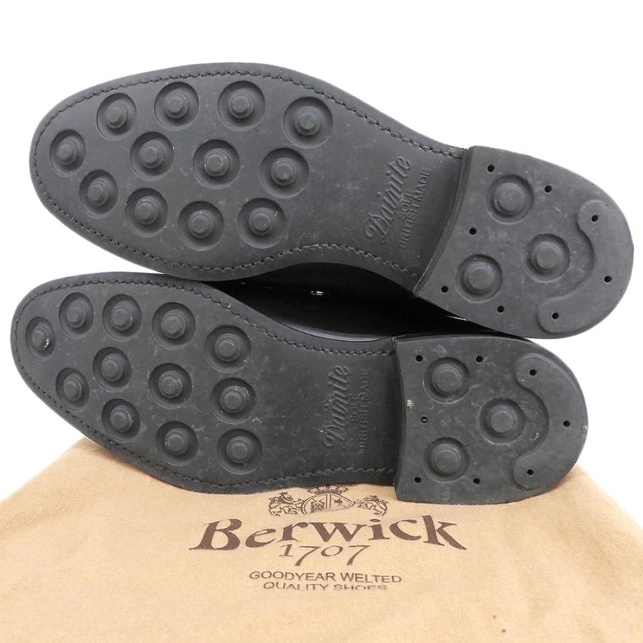 Berwick バーウィック コインローファー シューズ メンズ 黒 ブラック