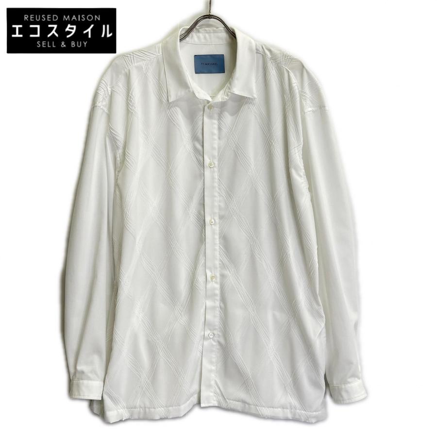 71 MICHAEL ミシェル ホワイト プリーツ加工 オーバーサイズ シャツ M 71 MICHAEL ミシェル ホワイト プリーツ加工 オーバーサイズ シャツ M