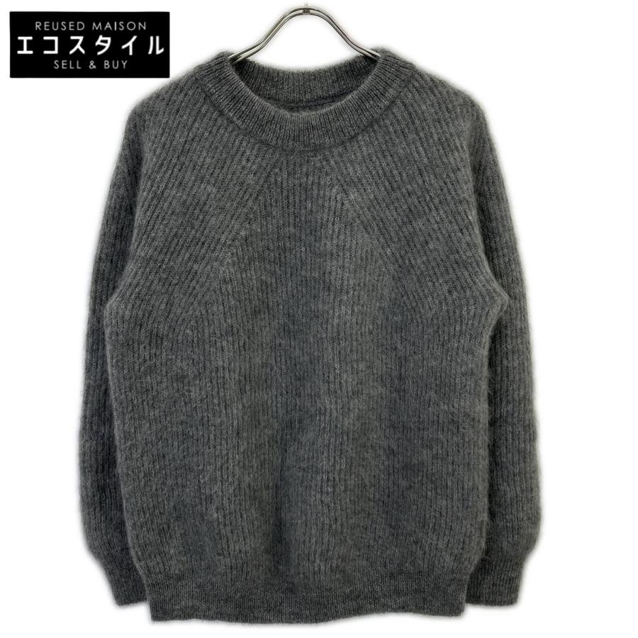 BATONER モヘアシグネチャークルーネックニット　BN-19FM-041 BATONER バトナー BN-19FM-041 グレー モヘアシグネチャークルーネック