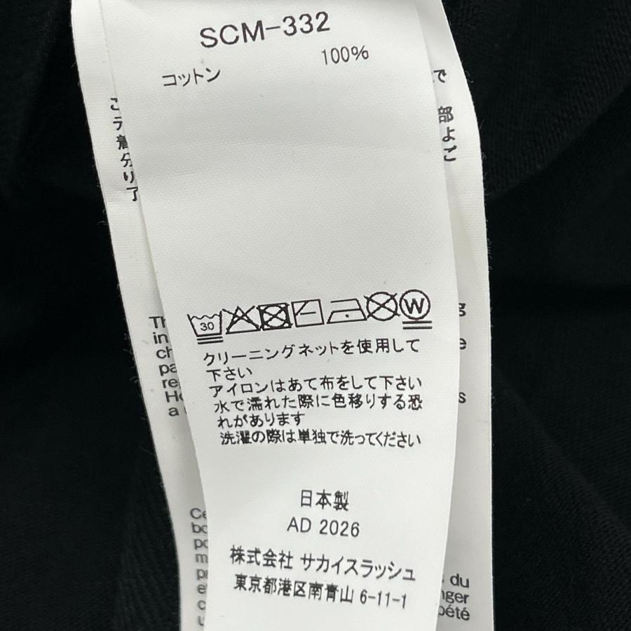 sacai（サカイ） SCM-332 ブラック Side Zip Cotton T-Shirt 4 メンズ