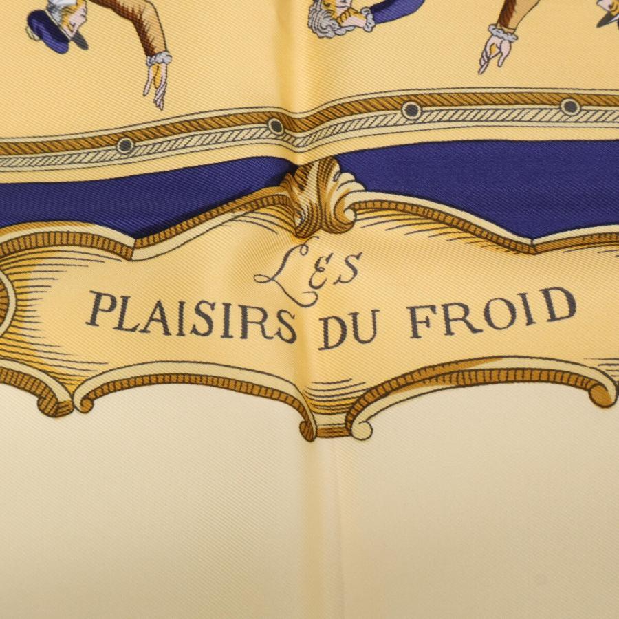 美品 HERMES エルメス LES PLAISIRS DU FROID 氷上の喜び シルク カレ