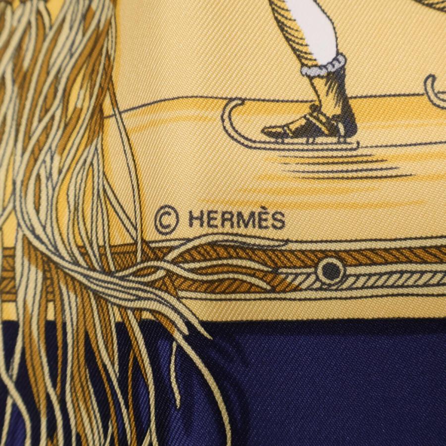 美品 HERMES エルメス LES PLAISIRS DU FROID 氷上の喜び シルク カレ