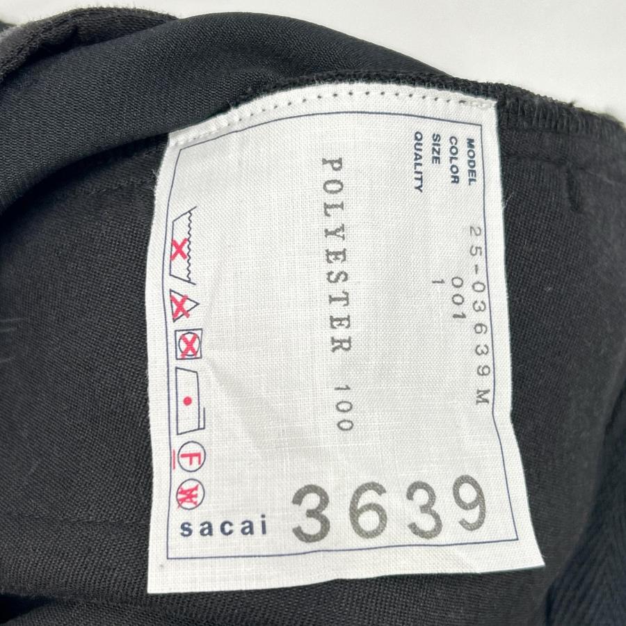 sacai（サカイ） 25SS ブラック ベルト付きセンタープレススラックス
