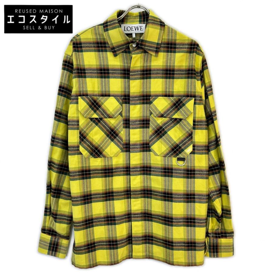 LOEWE（ロエベ） H526Y05X07 21AW イエロー CHECK OVERSIZED SHIRTS