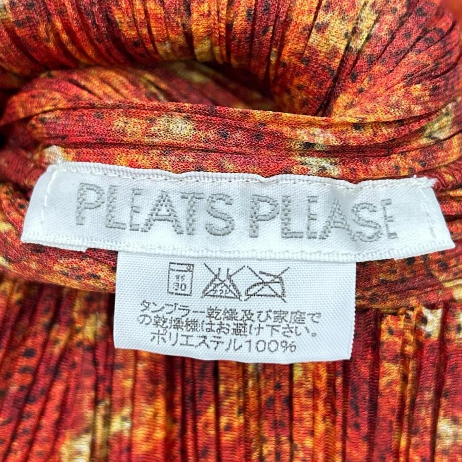 PLEATS PLEASE プリーツプリーズ  PP14-JD484 ﾚｯﾄﾞ ﾏｰﾌﾞﾙ ﾌﾟﾘｰﾂｶｰﾃﾞｨｶﾞﾝ 4 美品/ PLEATS PLEASE プリーツプリーズ PP14-JD484 レッド マーブル