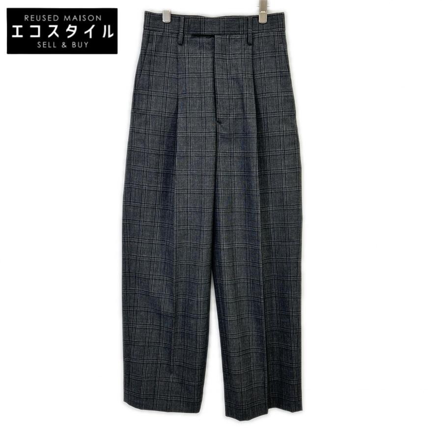 新品同様/ AURALEE オーラリー 24年製 BLUEFACED WOOL CHECK SLACKS 1 