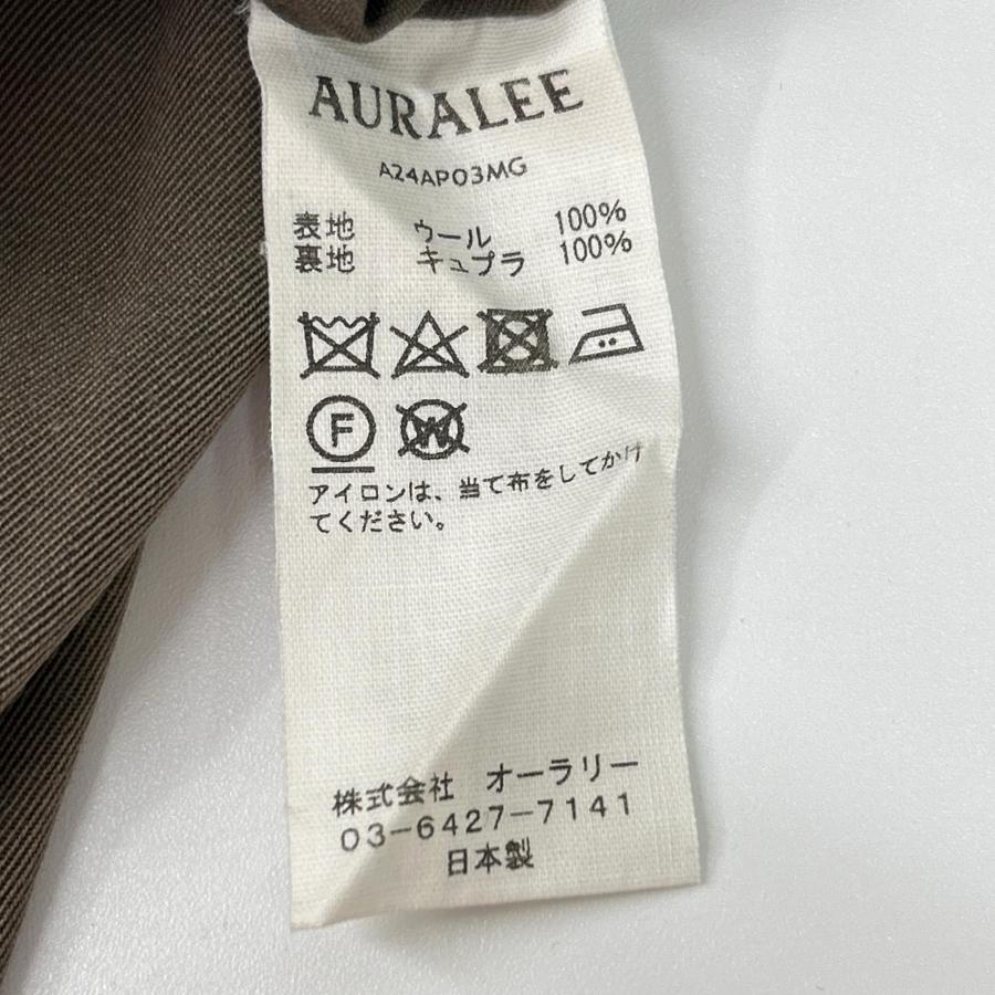 AURALEE オーラリー 24AW ブラウン A24AP03MG LIGHT WOOL MAX GABARDINE TWO-TUCK SLACKS ブラウン 3 ボトムス ウール メンズ 中古の画像