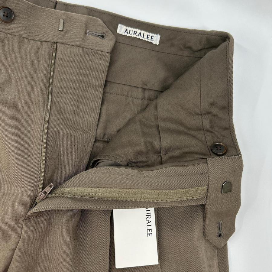 AURALEE オーラリー 24AW ブラウン A24AP03MG LIGHT WOOL MAX GABARDINE TWO-TUCK SLACKS ブラウン 3 ボトムス ウール メンズ 中古の画像