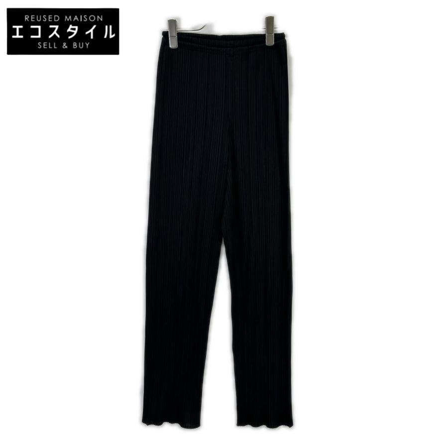 プリーツプリーズ　ロングパンツ　近年　ポケット付き　ブラック　サイズ2 PLEATS PLEASE（プリーツ プリーズ） PP04-JF609 ブラック プリーツ