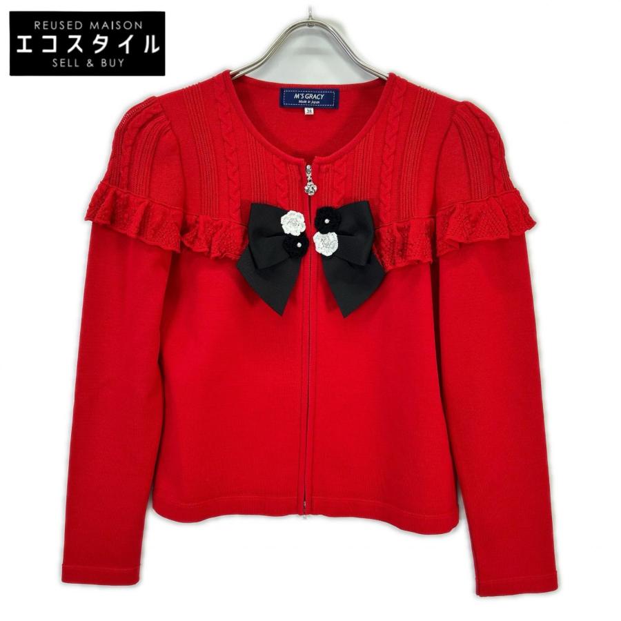 M'S GRACY エムズグレイシー レッド クチュールライクジップアップ