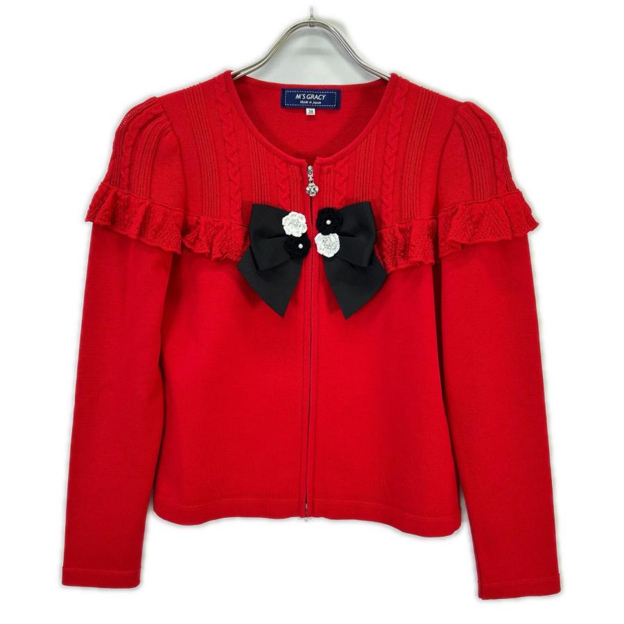M'S GRACY（エムズグレイシー） レッド クチュールライクジップアップ