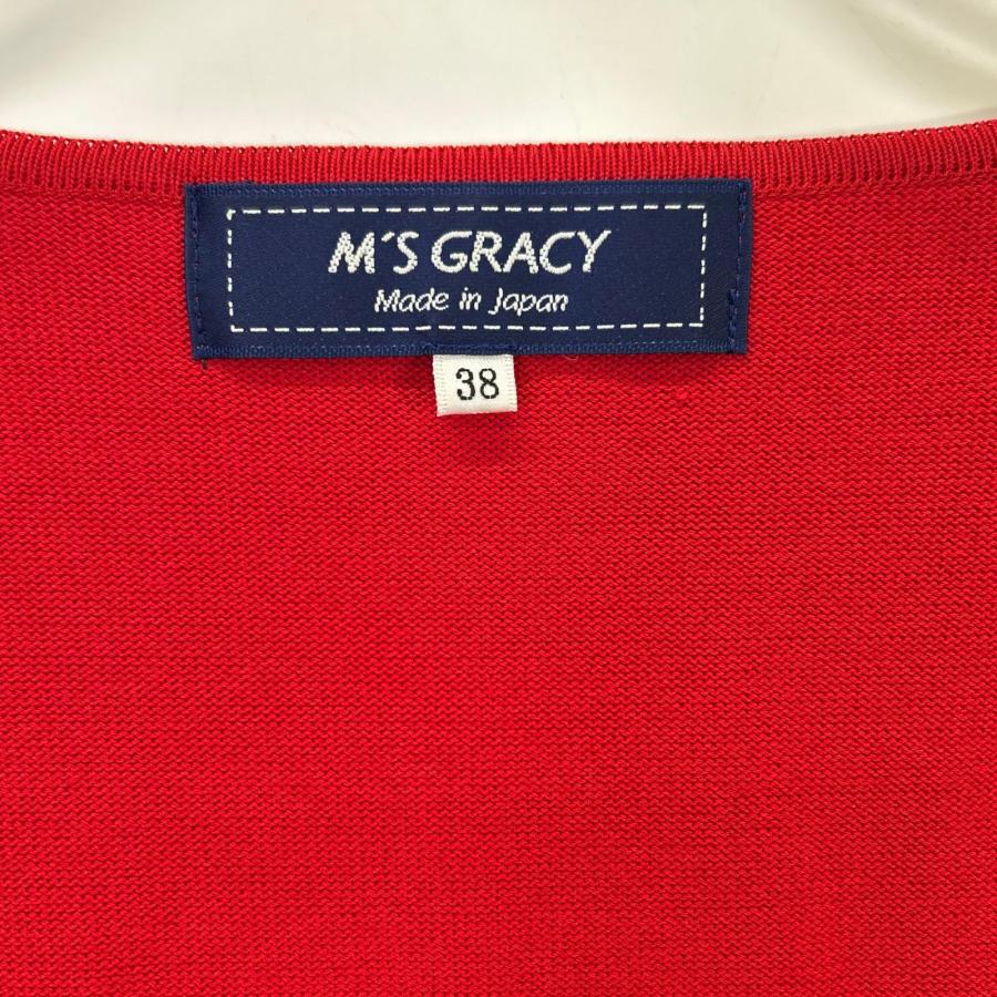 エムズグレイシー ジップアップニット 38 M'S GRACY エムズグレイシー レッド クチュールライクジップアップ