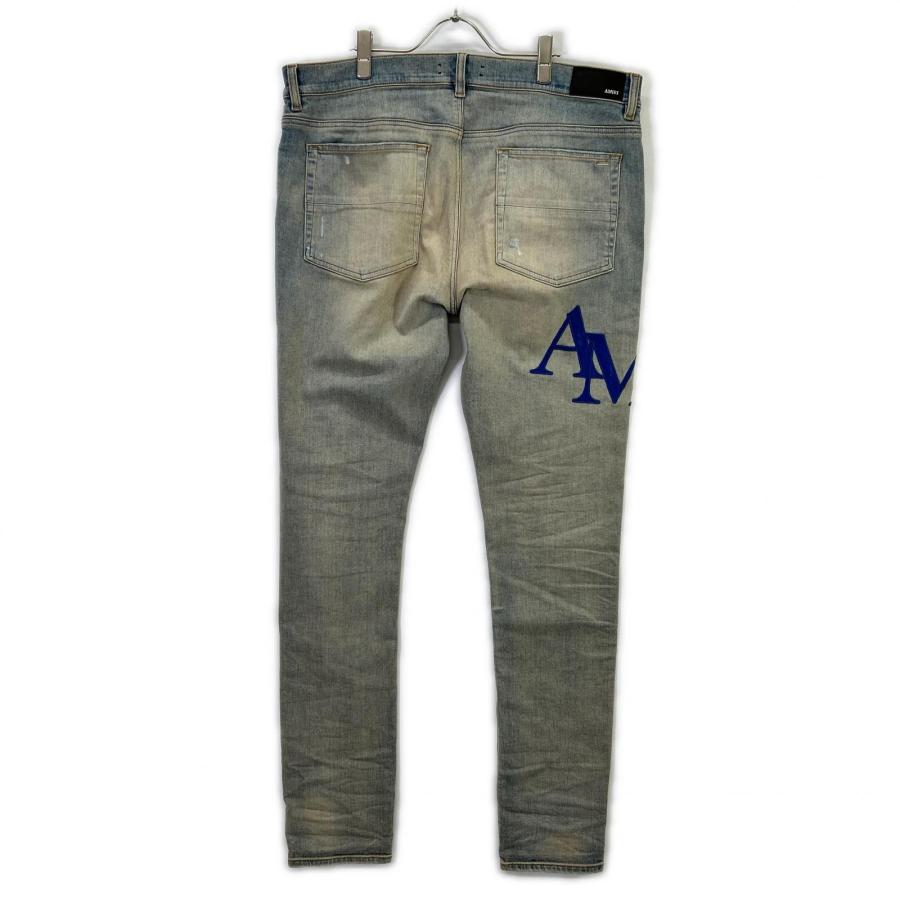 AMIRI アミリ AMDNSY1114 26SS ブルー レザーロゴパッチ デニムパンツ 38 AMIRI アミリ AMDNSY1114 26SS ブルー レザーロゴパッチ デニムパンツ