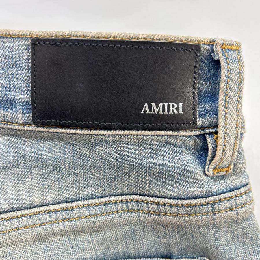 AMIRI アミリ AMDNSY1114 26SS ブルー レザーロゴパッチ デニムパンツ 38 AMIRI アミリ AMDNSY1114 26SS ブルー レザーロゴパッチ デニムパンツ