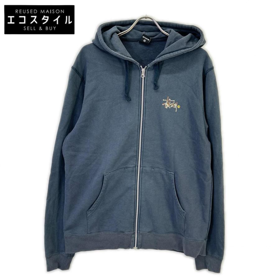 STUSSY（ステューシー） ネイビー カモフラロゴ ジップアップパーカー 