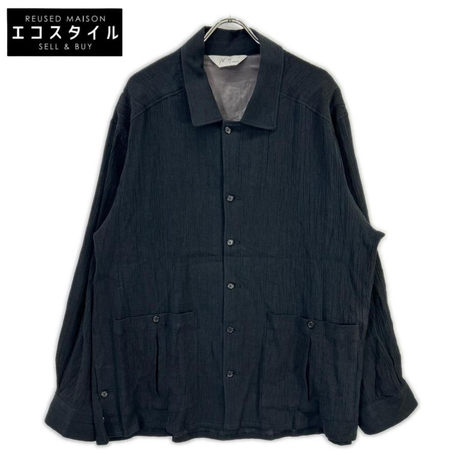 ANCELLM アンセルム ANC-SH92 ブラック CREPE SHIRT JACKET ANCELLM（アンセルム） ANC-SH92 ブラック CREPE SHIRT JACKET