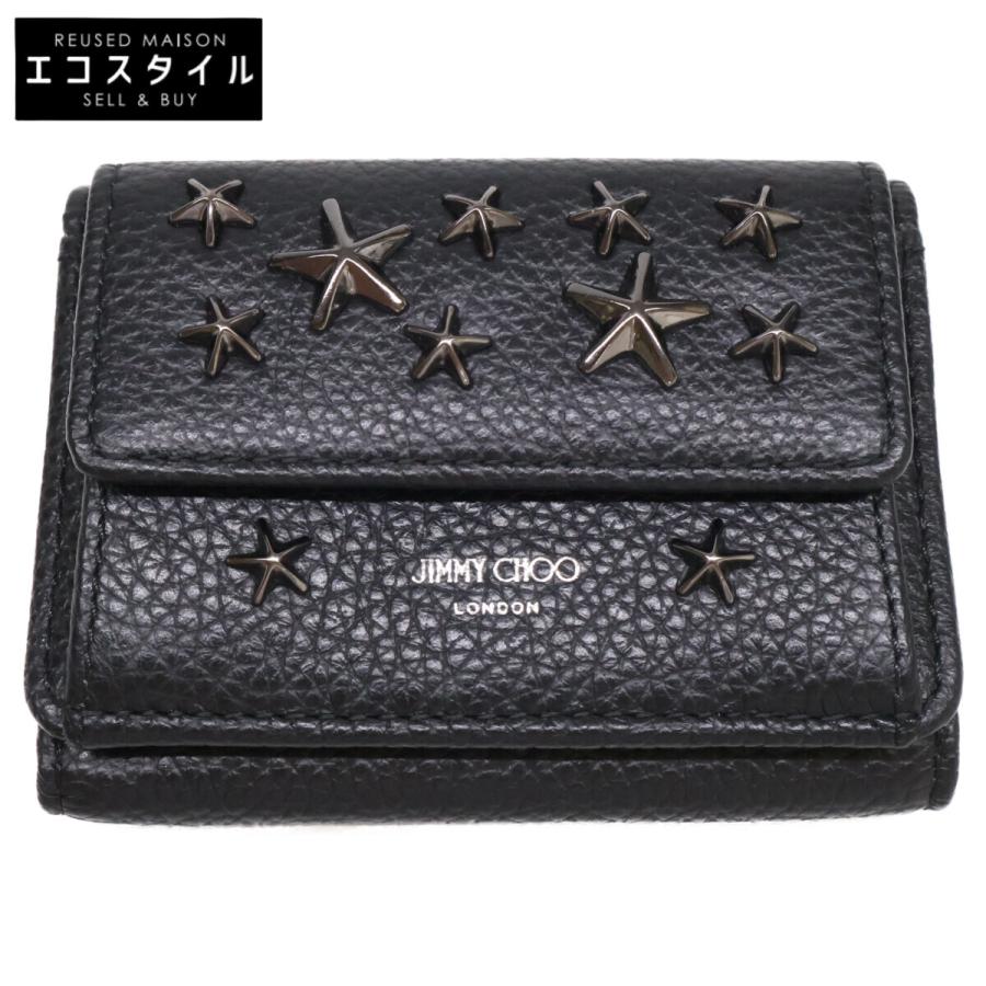 美品 JIMMY CHOO ジミーチュウ スタースタッズ レザー コンパクト