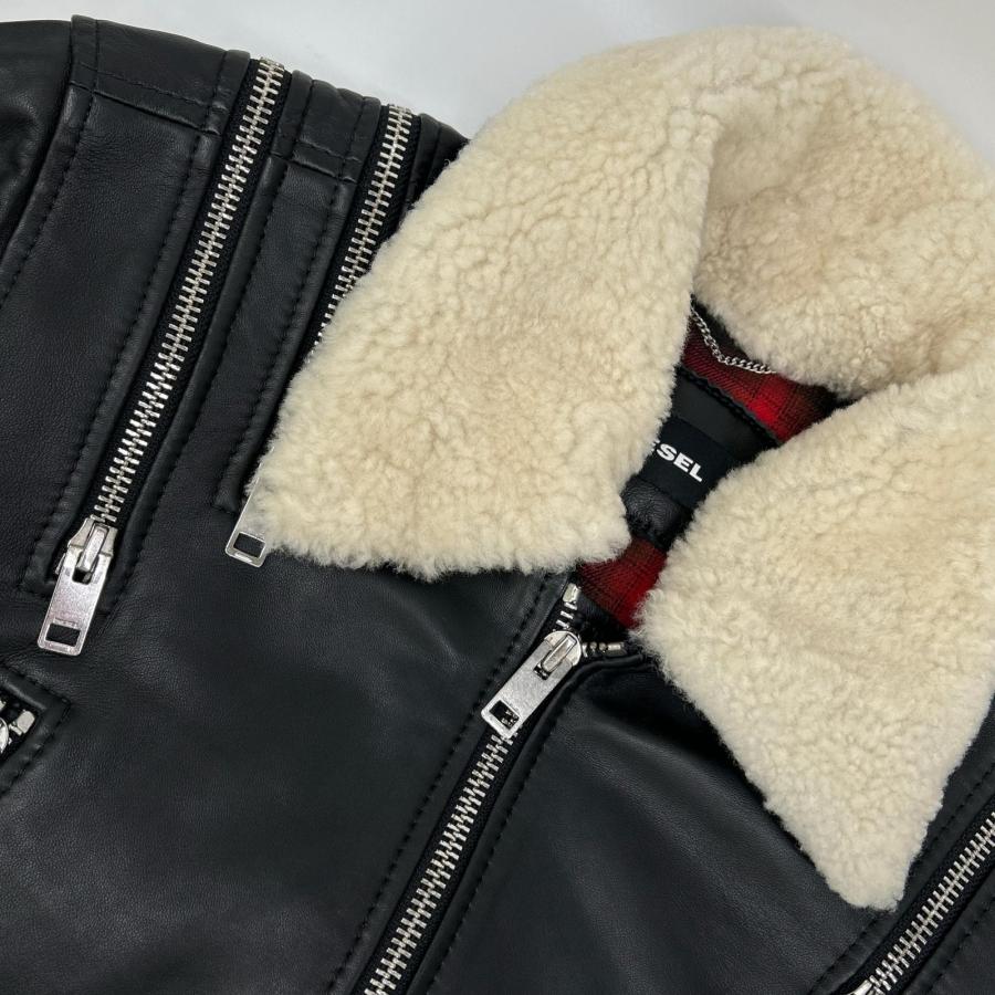 DIESEL（ディーゼル） ブラック シップデザイン 襟ボア ダブル