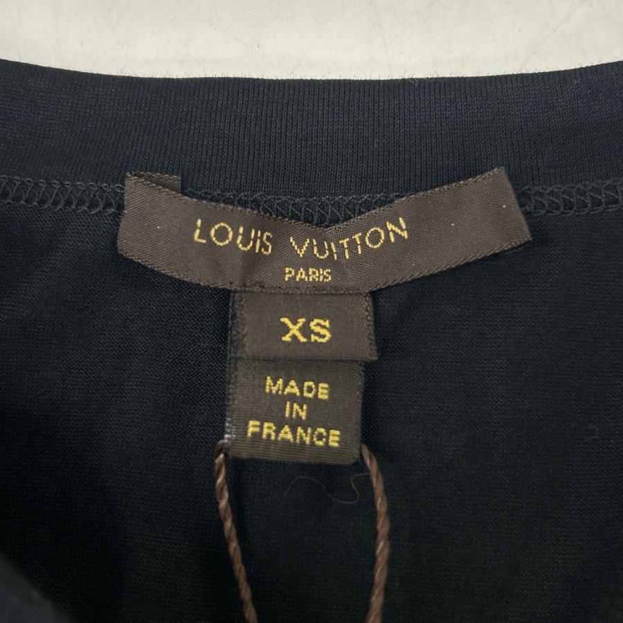LOUIS VUITTON ルイヴィトン ブラック スパンコールロゴ Tシャツ XS 