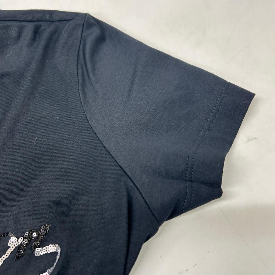 LOUIS VUITTON ルイヴィトン ブラック スパンコールロゴ Tシャツ XS