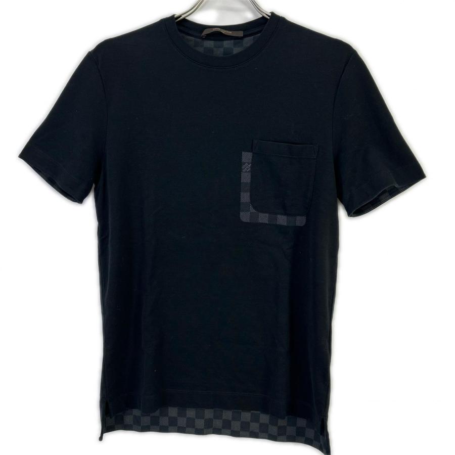 LOUIS VUITTON ルイヴィトン ブラック Tシャツ ダミエポケット メンズ 