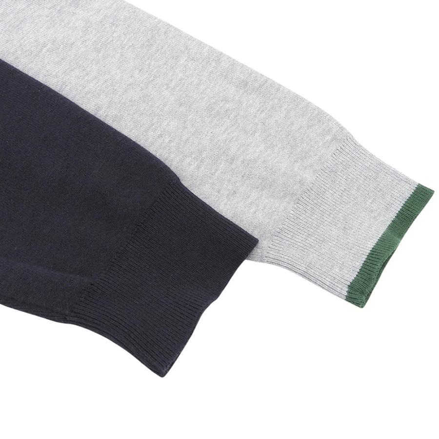Lacoste ラコステ カラーブロッキングニットセーター トップス メンズ グレー×ネイビー×グリーン XS AH1999 XS LACOSTE（ラコステ） カラーブロッキングニットセーター トップス