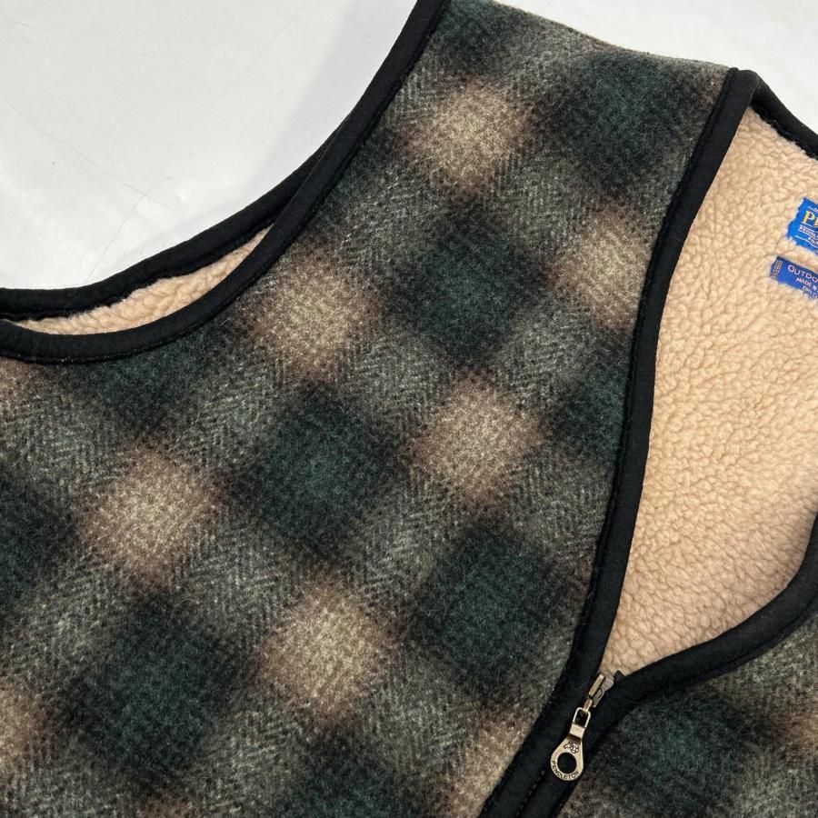 PENDLETON ペンドルトン グリーン オンブレチェック ウールボア ベスト XXL PENDLETON ペンドルトン グリーン オンブレチェック ウールボア ベスト