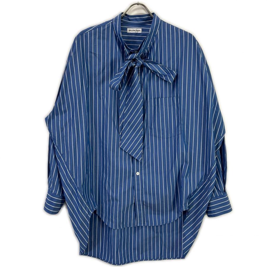 BALENCIAGA（バレンシアガ） 18年製 ブルー バックロゴ オーバーサイズ 