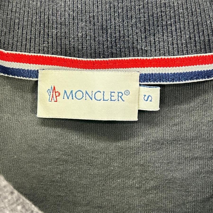 MONCLER（モンクレール） ロゴ刺繍 半袖ポロシャツ S ブラック メンズ