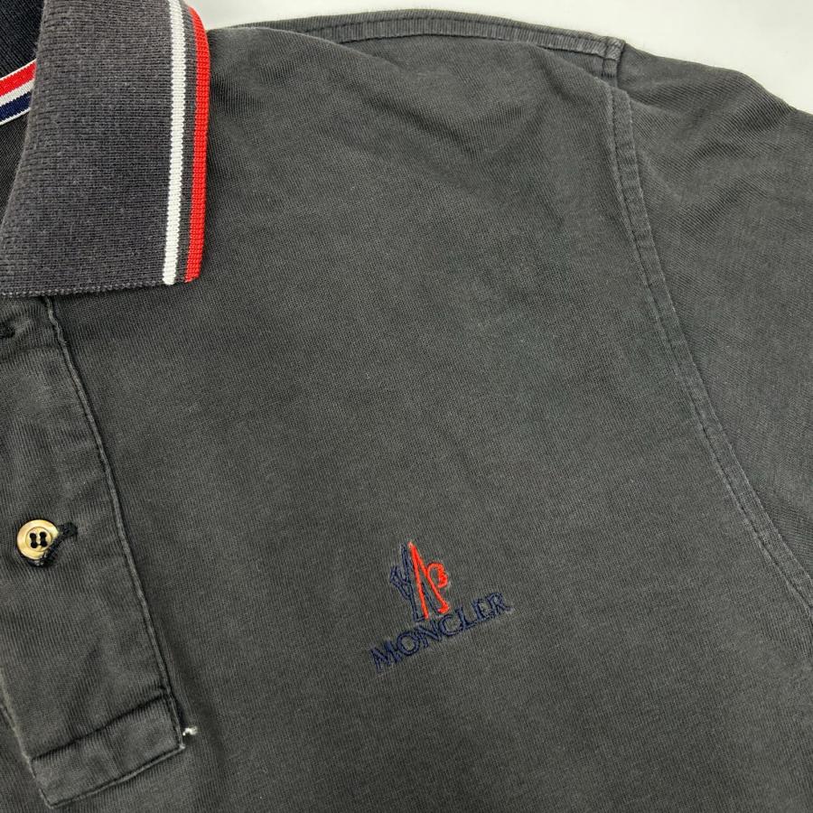 MONCLER（モンクレール） ロゴ刺繍 半袖ポロシャツ S ブラック メンズ