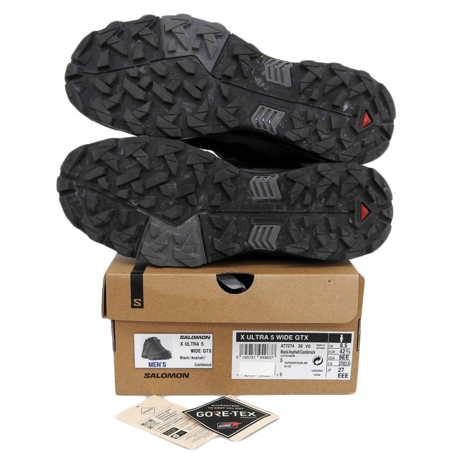 SALOMON サロモン X Ultra 5 ワイド ゴアテックス ハイキングシューズ メンズ Black Asphalt Castlerock ブラック 27cm 477274 8.5(UK) SALOMON（サロモン） X Ultra 5 ワイド ゴアテックス ハイキング