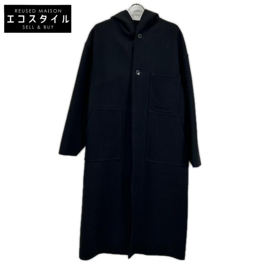 HYKE（ハイク） 232-17397 ブラック ウール MELTON HOODED WORK COAT