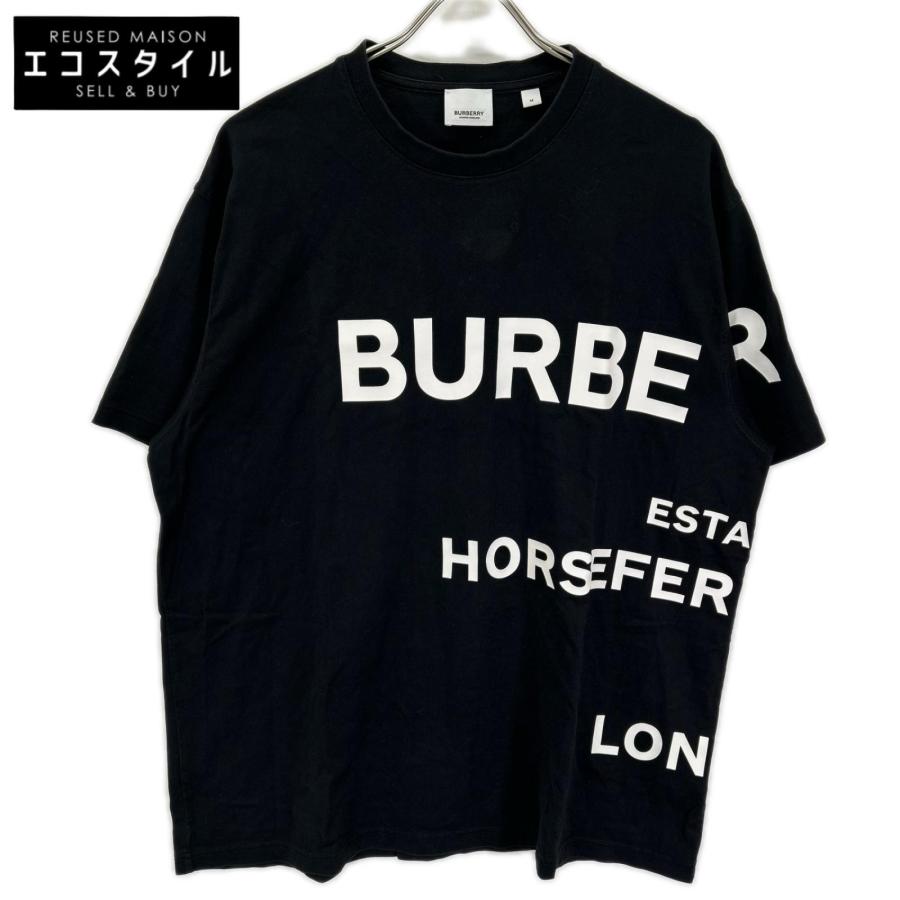 BURBERRY（バーバリー） ブラック HORSEFERRY プリント Tシャツ