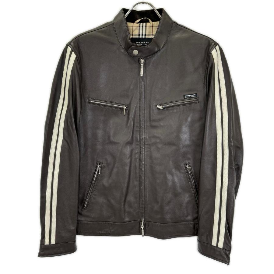 BURBERRY BLACK LABELラムレザーシングルライダース Lブラウン BURBERRY BLACK LABEL（バーバリーブラックレーベル） BMP07-510