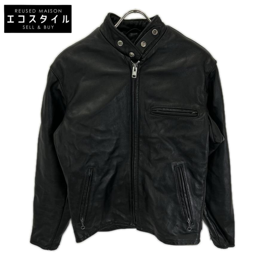 Schott ブラックレザーシングルライダースジャケット38 (M)品番641G SCHOTT（ショット） 641 ブラック USA製 牛革 シングルライダース