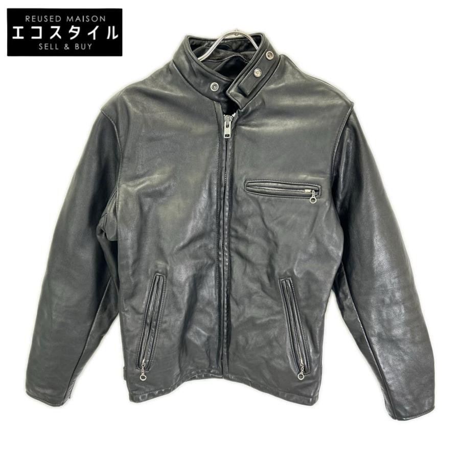 美品■schott ライダースジャケット　シングル　ブラック　641 本革　36 SCHOTT（ショット） 641 ブラック シングルライダース ジャケット