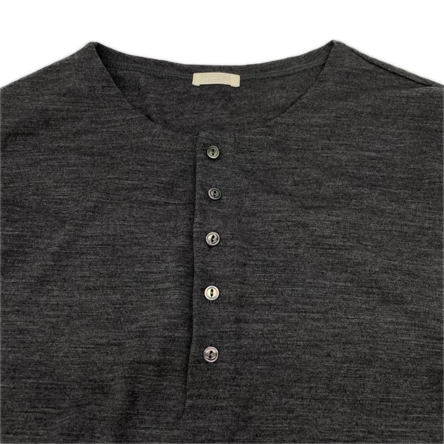 LIDnM（リドム） グレー Wool Jersey Henley L/S Tee グレー S