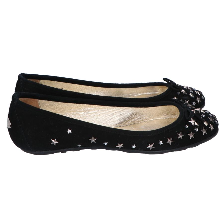 【Jimmy Choo】美品　22cm ブラックビジュー ミュール　スタッズ 美品/ JIMMY CHOO ジミーチュウ 黒 スタースタッズ フラット バレエ
