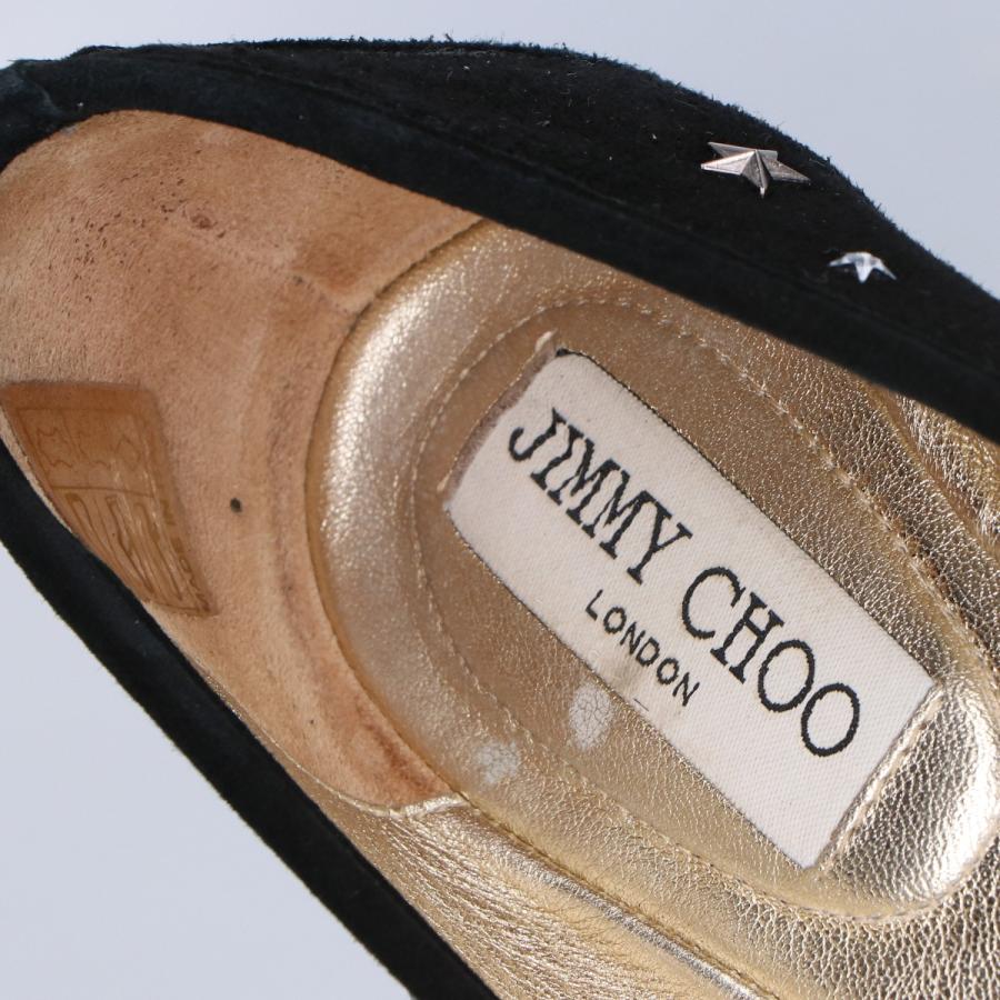 美品/ JIMMY CHOO ジミーチュウ 黒 スタースタッズ フラット バレエ
