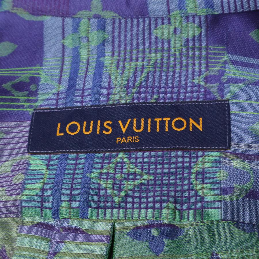 ルイヴィトン サイズ:M  21AW  RM212 FU9 HLS77W モノグラムネオンチェック長袖シャツ 中古 OM10 美品/国内正規 LOUIS VUITTON ルイヴィトン RM212 FU9 HLS77W