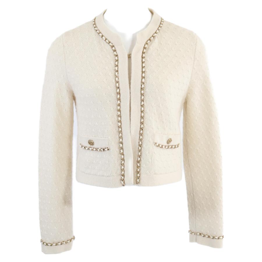 CHANELシャネル　カシミヤボレロカーディガン　34 CHANEL シャネル Prefall 2016 カシミヤカウチン ボレロカーディガン