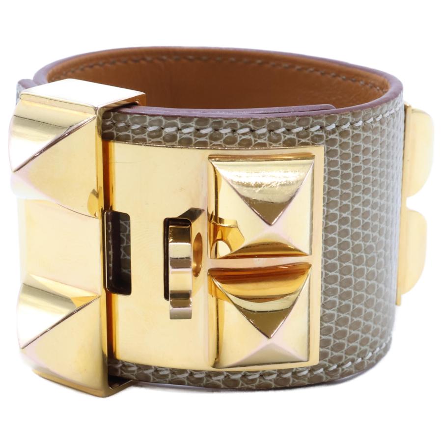 HERMES エルメス コリエドシアン U刻印 リザード ブレスレット T2  