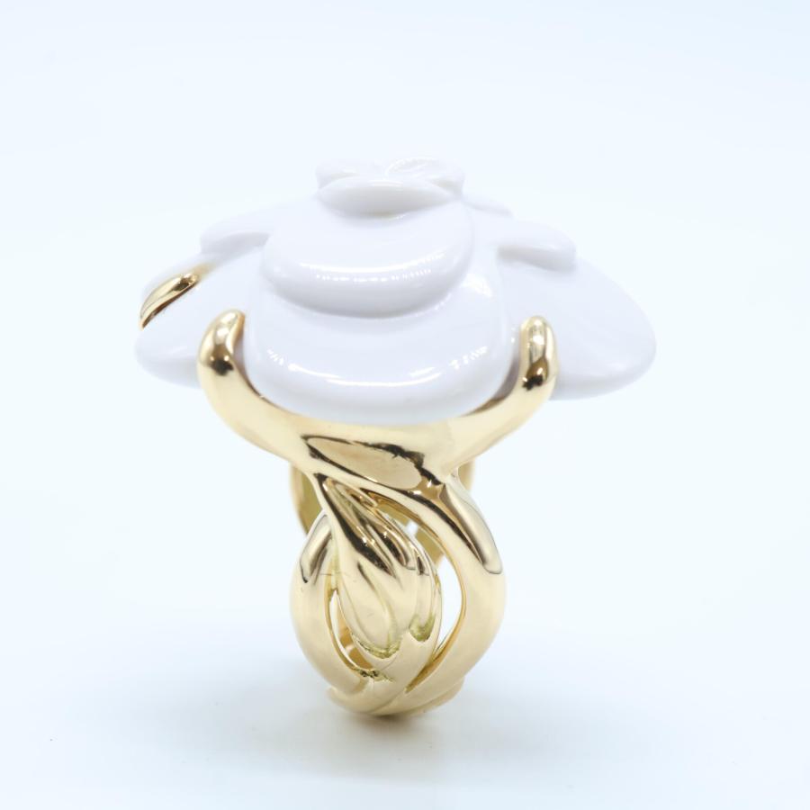 CHANEL 新品同様 シャネル K18YG カショロン カメリア リング・指輪  