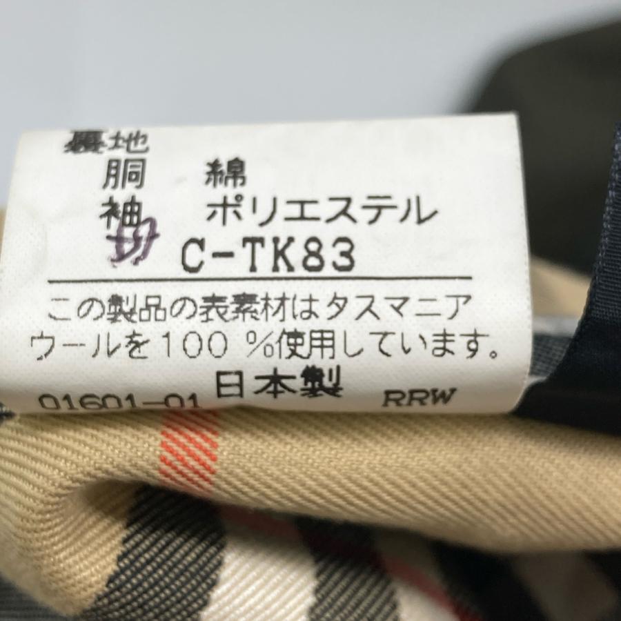 【美品】バーバリー ステンカラーコート 日本製 紺 ライナー ノバチェック BURBERRY/バーバリー】 ライナー付 ノバチェック △ネーム刺繍