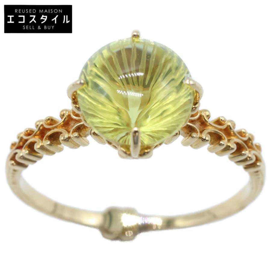 (本日価格)石垣順子 je stella リング 美品 Je・Stella ジュステラ 石垣順子 K18 D0.005 レモンクォーツ